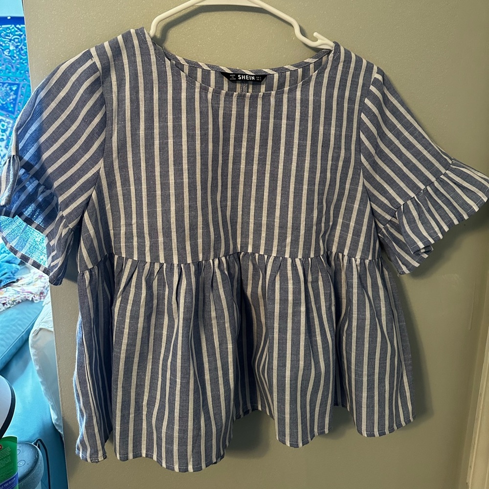 Blue & white striped shirt